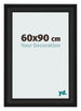 Cadre Photo 60x90cm Noir Grain de Bois MDF Lazio De Face Mesure | Yourdecoration.fr