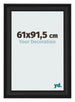 Cadre Photo 61x91 5cm Noir Grain de Bois MDF Lazio De Face Mesure | Yourdecoration.fr