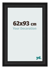 Cadre Photo 62x93cm Noir Grain de Bois MDF Lazio De Face Mesure | Yourdecoration.fr