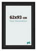 Cadre Photo 62x93cm Noir Grain de Bois MDF Lazio De Face Mesure | Yourdecoration.fr
