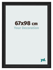 Cadre Photo 67x98cm Noir Grain de Bois MDF Lazio De Face Mesure | Yourdecoration.fr