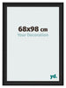 Cadre Photo 68x98cm Noir Grain de Bois MDF Lazio De Face Mesure | Yourdecoration.fr