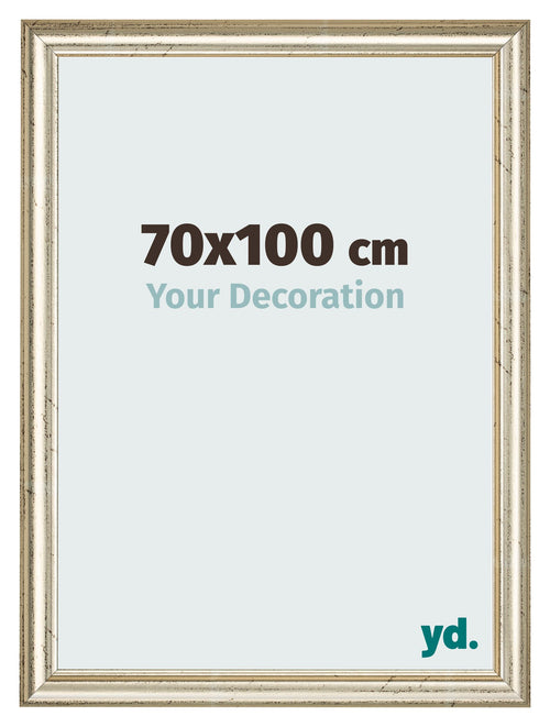 Cadre Photo 70x100cm Brillance Metallique MDF Lazio De Face Mesure | Yourdecoration.fr