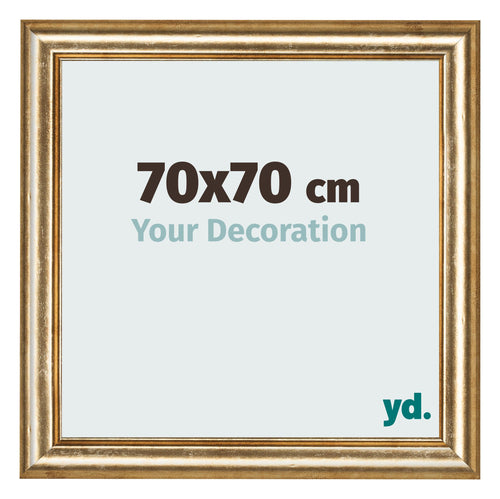 Cadre Photo 70x70cm Or Antique MDF Lazio De Face Mesure | Yourdecoration.fr