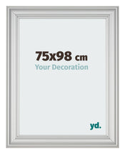 Cadre Photo 75x98cm Argent Mat MDF Lazio De Face Mesure | Yourdecoration.fr