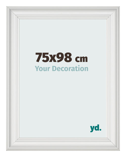 Cadre Photo 75x98cm Blanc Patine MDF Lazio De Face Mesure | Yourdecoration.fr