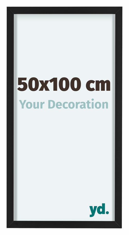 Virginia Aluminium Cadre Photo 50x100cm Noir De Face Mesure | Yourdecoration.fr