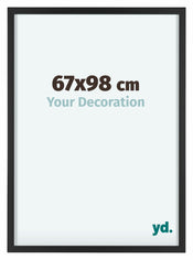 Virginia Aluminium Cadre Photo 67x98cm Noir De Face Mesure | Yourdecoration.fr
