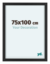 Virginia Aluminium Cadre Photo 75x100cm Noir De Face Mesure | Yourdecoration.fr