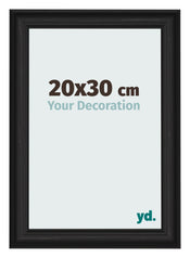 Cadre Photo 20x30cm Noir Grain de Bois MDF Lazio De Face Mesure | Yourdecoration.fr