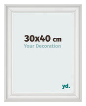 Cadre Photo 30x40cm Blanc Patine MDF Lazio De Face Mesure | Yourdecoration.fr