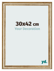 Cadre Photo 30x42cm Or Antique MDF Lazio De Face Mesure | Yourdecoration.fr