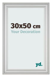 Cadre Photo 30x50cm Argent Mat MDF Lazio De Face Mesure | Yourdecoration.fr