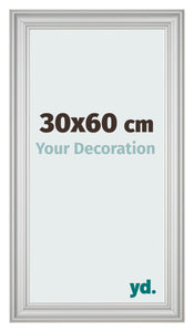 Cadre Photo 30x60cm Argent Mat MDF Lazio De Face Mesure | Yourdecoration.fr