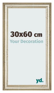 Cadre Photo 30x60cm Brillance Metallique MDF Lazio De Face Mesure | Yourdecoration.fr