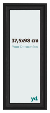 Cadre Photo 37 5x98cm Noir Grain de Bois MDF Lazio De Face Mesure | Yourdecoration.fr