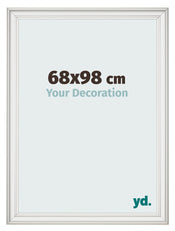 Cadre Photo 68x98cm Blanc Patine MDF Lazio De Face Mesure | Yourdecoration.fr