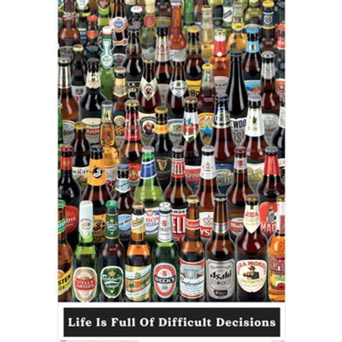 Poster Beers Life Is Full Of Difficult Choices 61x91 5cm PP2400016 | Yourdecoration.nl