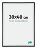 Austin Aluminium Cadre Photo 30x40cm Noir Brillant De Face Mesure | Yourdecoration.fr