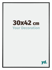 Austin Aluminium Cadre Photo 30x42cm Noir Brillant De Face Mesure | Yourdecoration.fr