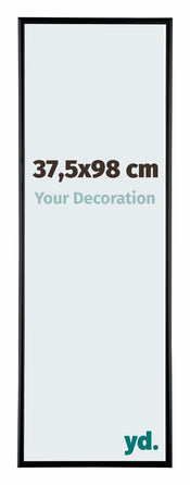 Austin Aluminium Cadre Photo 37 5x98cm Noir Brillant De Face Mesure | Yourdecoration.fr