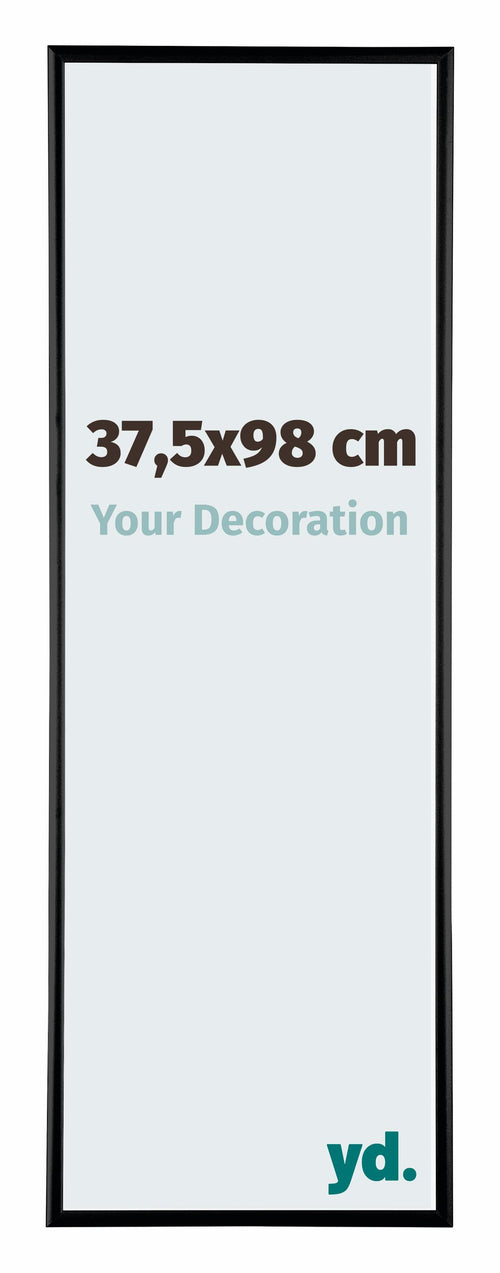 Austin Aluminium Cadre Photo 37 5x98cm Noir Brillant De Face Mesure | Yourdecoration.fr
