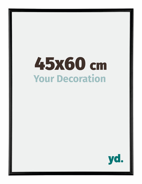 Austin Aluminium Cadre Photo 45x60cm Noir Brillant De Face Mesure | Yourdecoration.fr