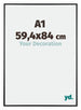 Austin Aluminium Cadre Photo 59 4x84cm A1 Noir Brillant De Face Mesure | Yourdecoration.fr