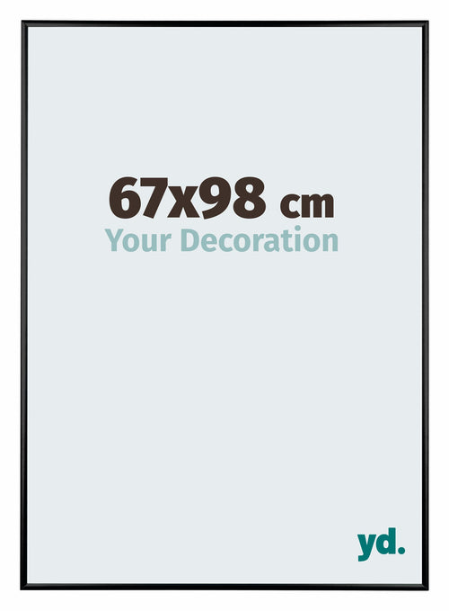 Austin Aluminium Cadre Photo 67x98cm Noir Brillant De Face Mesure | Yourdecoration.fr