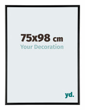 Austin Aluminium Cadre Photo 75x98cm Noir Brillant De Face Mesure | Yourdecoration.fr