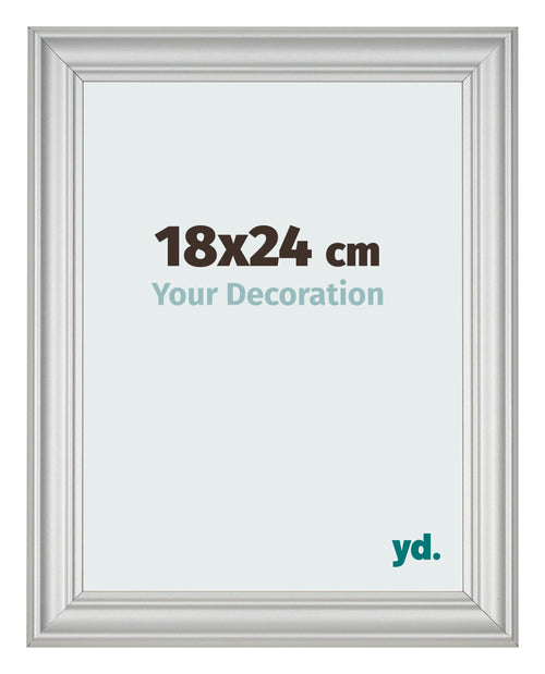 Cadre Photo 18x24cm Argent Mat MDF Lazio De Face Mesure | Yourdecoration.fr
