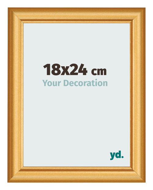 Cadre Photo 18x24cm Or Mat MDF Lazio De Face Mesure | Yourdecoration.fr