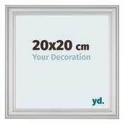 Cadre Photo 20x20cm Argent Mat MDF Lazio De Face Mesure | Yourdecoration.fr