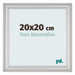 Cadre Photo 20x20cm Argent Mat MDF Lazio De Face Mesure | Yourdecoration.fr