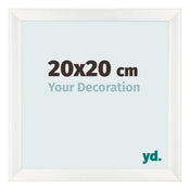 Cadre Photo 20x20cm Blanc Vintage MDF Pisa De Face Mesure | Yourdecoration.fr
