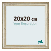 Cadre Photo 20x20cm Brillance Metallique MDF Lazio De Face Mesure | Yourdecoration.fr