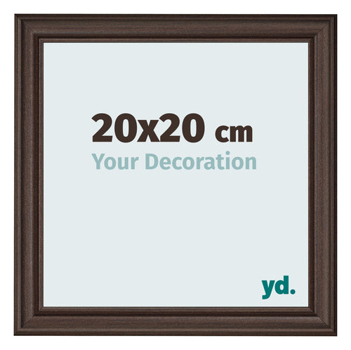 Cadre Photo 20x20cm Chene Fonce MDF Lazio De Face Mesure | Yourdecoration.fr