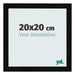 Cadre Photo 20x20cm Noir Argent Poli MDF Pisa De Face Mesure | Yourdecoration.fr