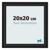 Cadre Photo 20x20cm Noir Grain de Bois MDF Lazio De Face Mesure | Yourdecoration.fr