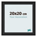 Cadre Photo 20x20cm Noir Grain de Bois MDF Lazio De Face Mesure | Yourdecoration.fr