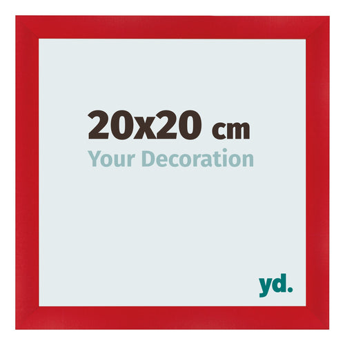 Cadre Photo 20x20cm Rouge MDF Pisa De Face Mesure | Yourdecoration.fr