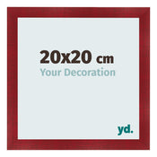 Cadre Photo 20x20cm Vin Rouge Patine MDF Pisa De Face Mesure | Yourdecoration.fr
