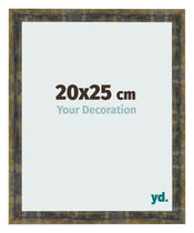 Cadre Photo 20x25cm Bleu Or Melange MDF Pisa De Face Mesure | Yourdecoration.fr