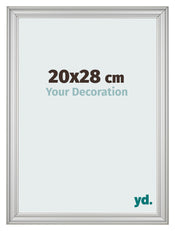 Cadre Photo 20x28cm Argent Mat MDF Lazio De Face Mesure | Yourdecoration.fr