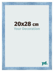 Cadre Photo 20x28cm Bleu Brillant Patine MDF Pisa De Face Mesure | Yourdecoration.fr