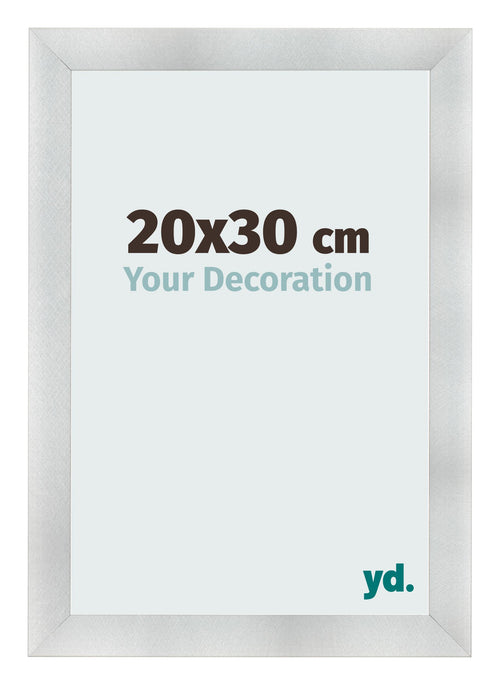 Cadre Photo 20x30cm Aluminium Brosse MDF Pisa De Face Mesure | Yourdecoration.fr