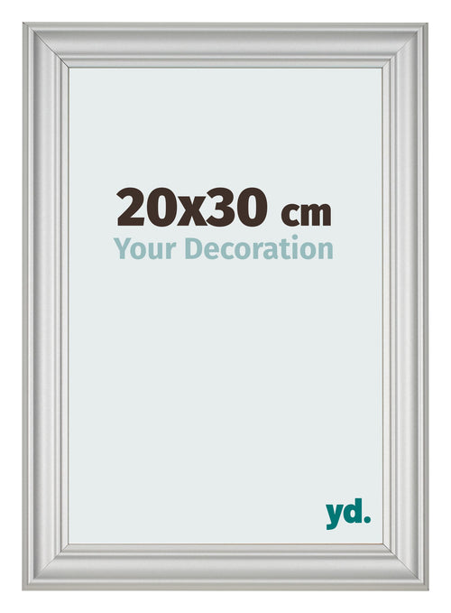 Cadre Photo 20x30cm Argent Mat MDF Lazio De Face Mesure | Yourdecoration.fr