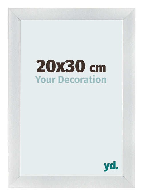 Cadre Photo 20x30cm Argent Noir Patine MDF Pisa De Face Mesure | Yourdecoration.fr