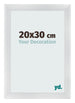 Cadre Photo 20x30cm Argent Noir Patine MDF Pisa De Face Mesure | Yourdecoration.fr