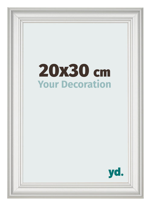 Cadre Photo 20x30cm Blanc Patine MDF Lazio De Face Mesure | Yourdecoration.fr